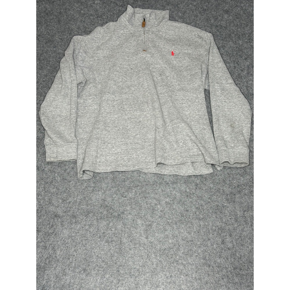 Polo Ralph Lauren‎ Mens XXL Gray 1/4 Zip Cotton Pullover Sweater Heather Gray